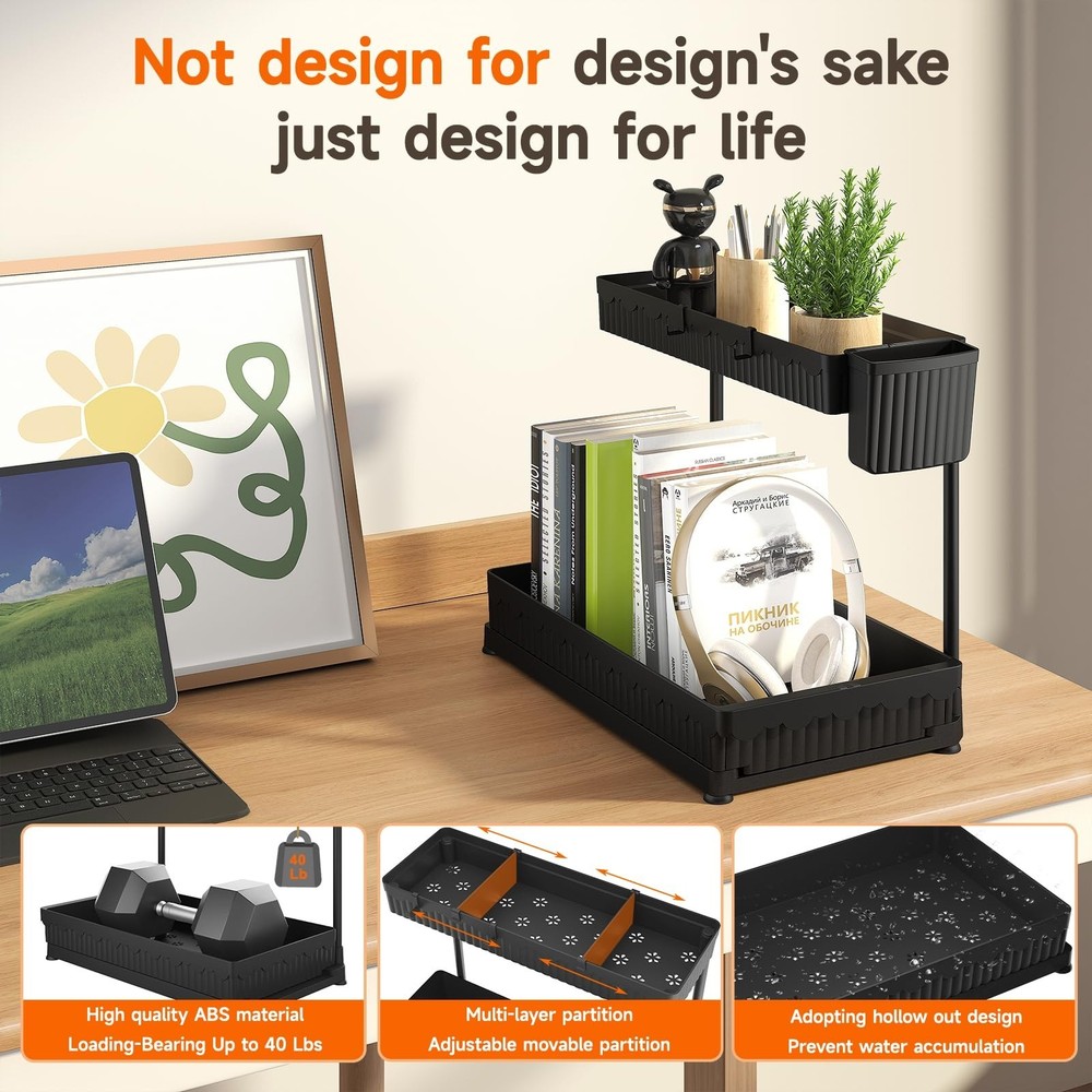 3 Pack Multi-Purpose Under Sink Organizers and Storage, 2026 L-Shaped Pull Ou...