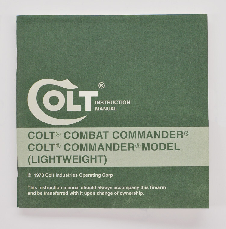 Colt Combat Commander, Commander (Ltwt) Manual PLUS, 1978. Free Shipping!