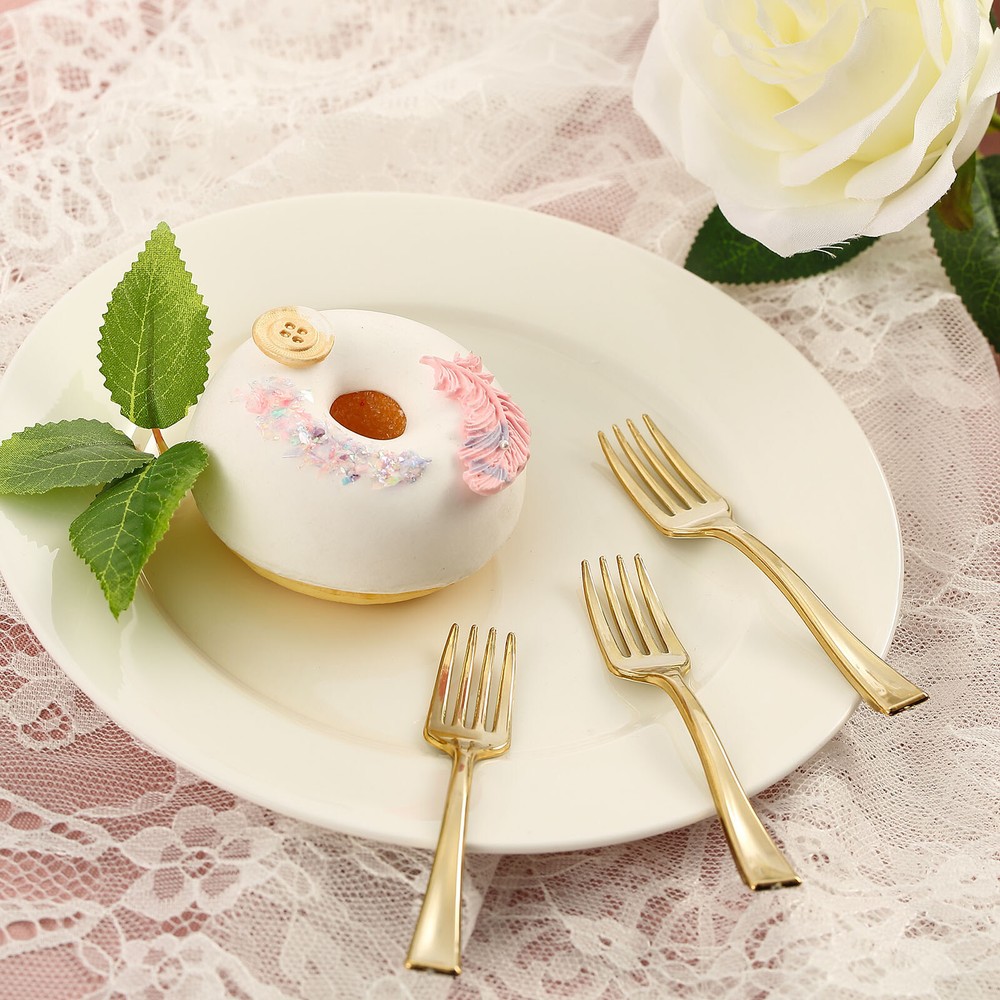 4" long Gold Appetizer Forks Wedding Dinner Party Events Disposable Tableware
