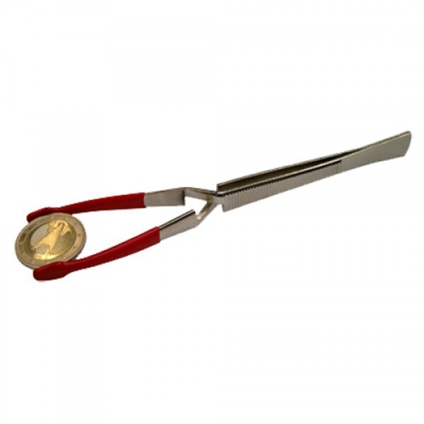 Coin Tongs Nickel 6" Rubber Tip Extra Wide
