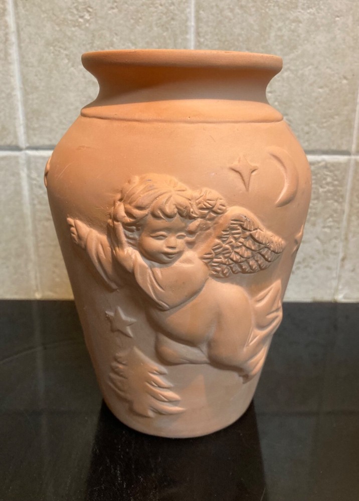 6” Clay Angel Vase
