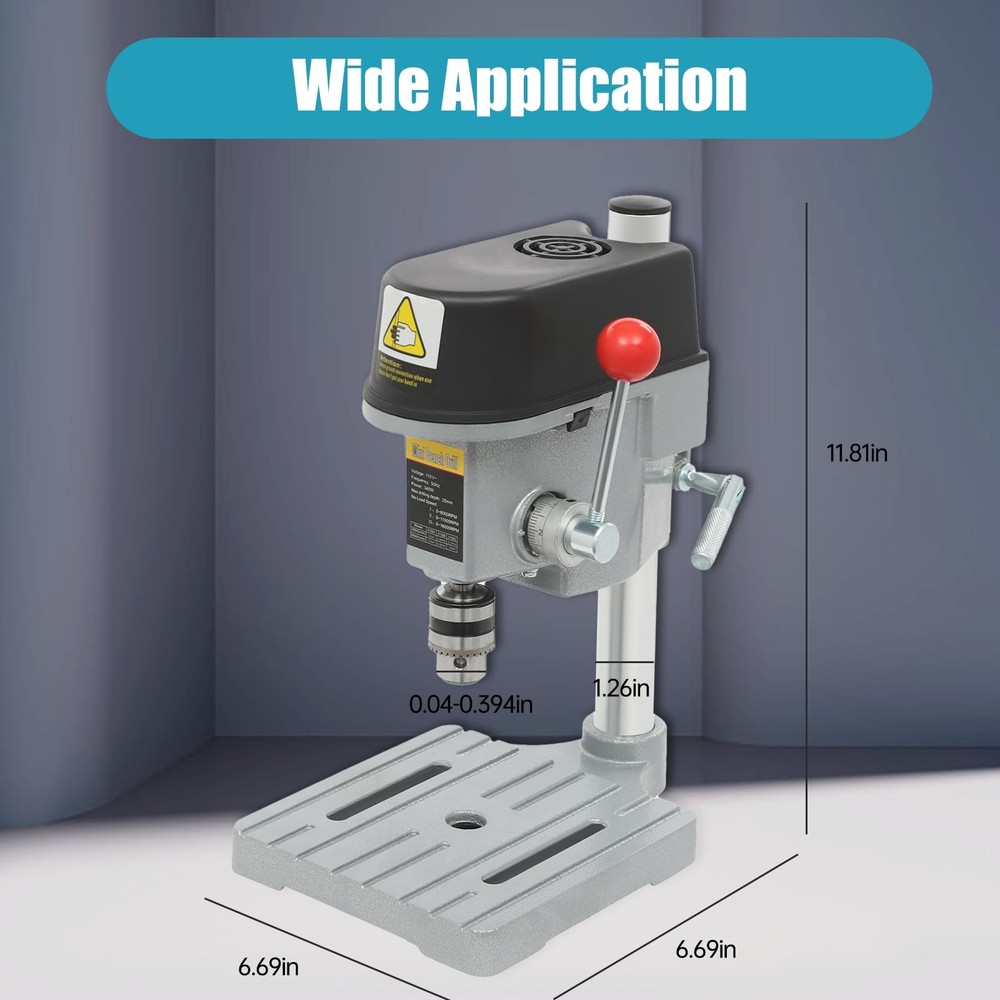 Mini Benchtop Press, 340W 110V Tabletop Machine with 3-Speed Adjustable 0–141...