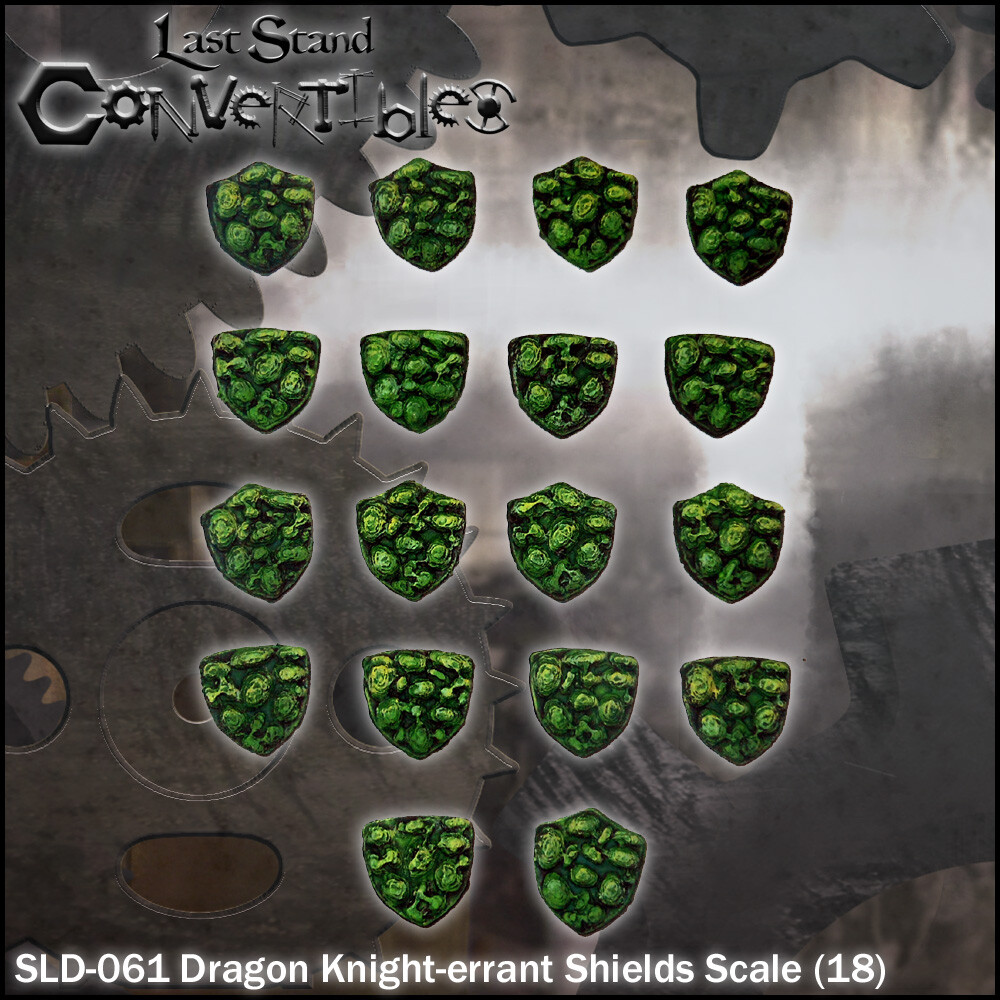 LAST STAND CONVERTIBLES BITS SHIELDS - DRAGON KNIGHT-ERRANT SCALE SHIELDS (18)