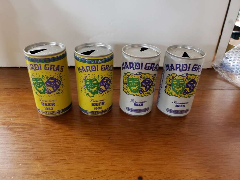 1983 Vintage Mardi Gras Premium Beer First & Second Edition 4 Pack