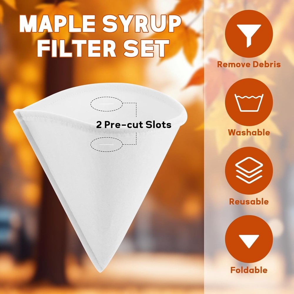 12 Pieces Maple Syrup 1 Qt. Filter Set Includes 1 Pcs Heavy Duty Boiling Filter