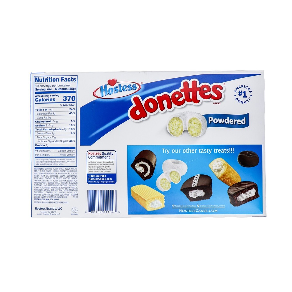 Hostess Donettes Mini Powder Donut 10 Count - 3 oz
