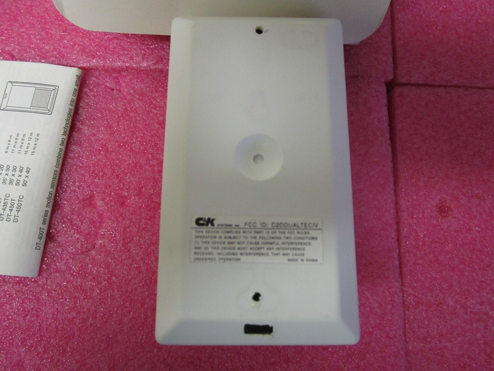 C & K Dual Tec Motion sensor DT-435TC