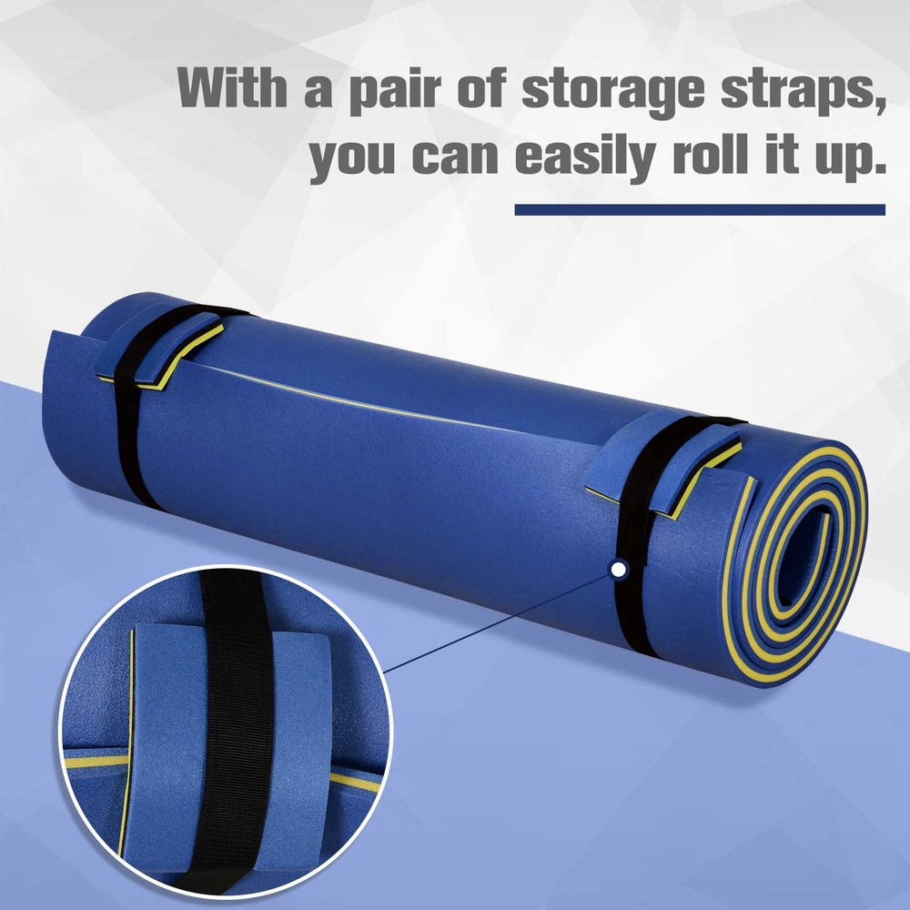 3-Layer Roll-Up Pool Floating Pad for Lake Ocean Swim Platform Water Mat Float