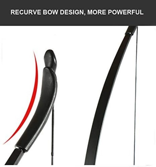 Ambidextrous 57" Black Archery Bow for Beginners - Lightweight & Ergonomic