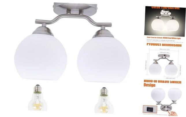 12V RV Pendant Dining Table Light with Replaceable Bulb (2 X E26 Bulb