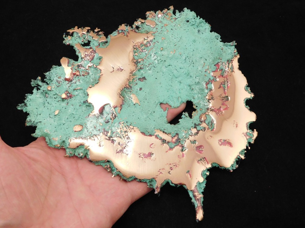 BIG! Bright Solid COPPER SPLASH Art Sculpture 429gr