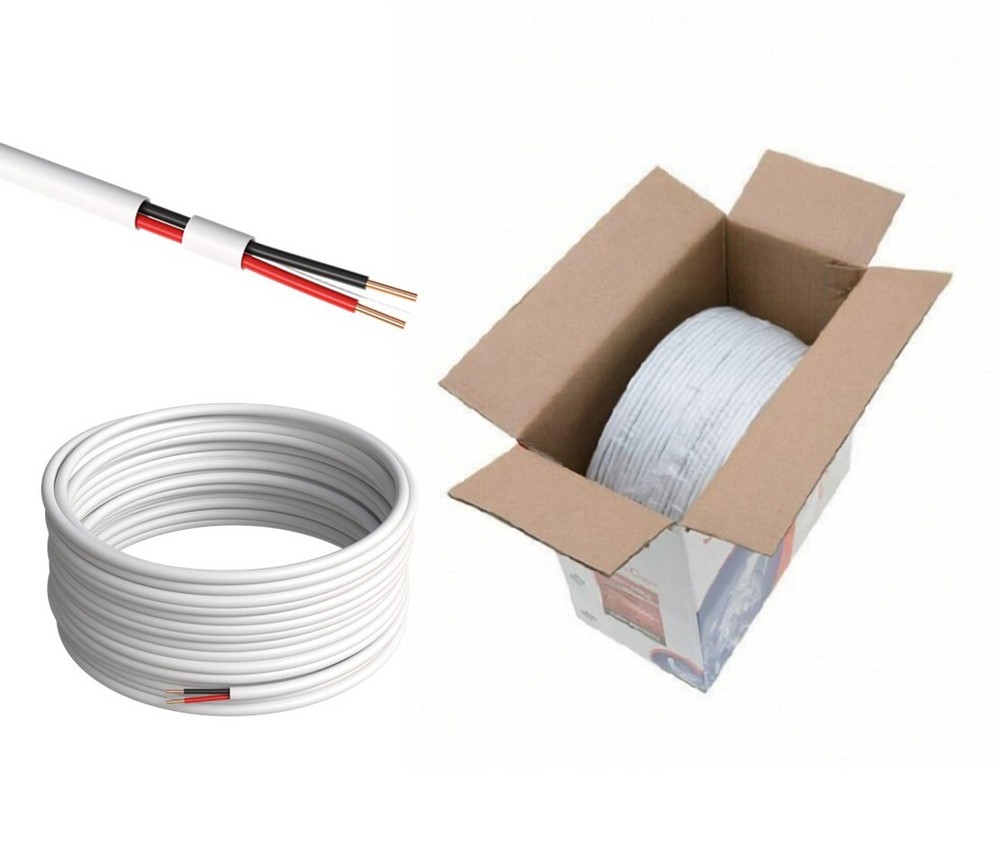 500ft Alarm Security Cable 22/2 Gauge Solid Unshielded CCA Burglar Alarm Wire
