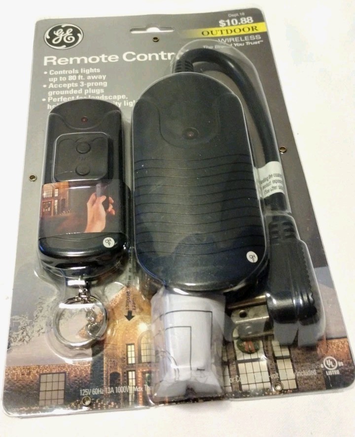 GE Outdoor Lighting Wireless Remote Control with Key Chain Transmitter AB