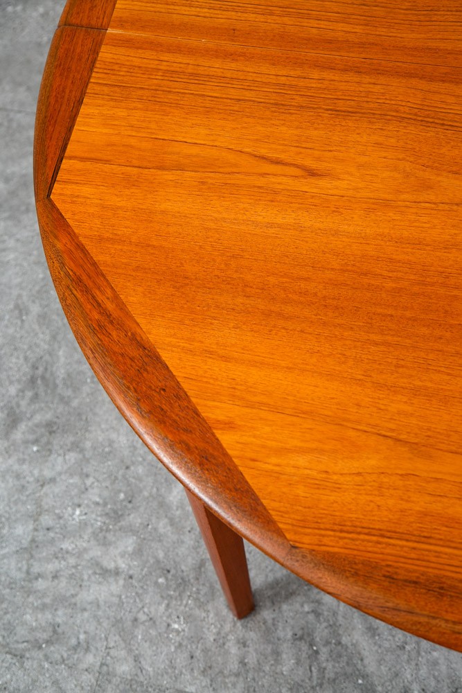 Mid Century Danish Dining Table Teak Round Square Expanding leaf Oval Denmark