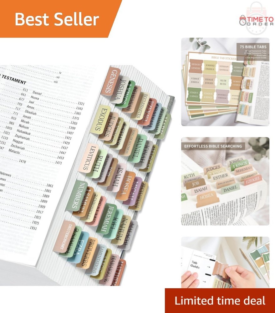 Laminated Study Bible Tabs Large Print Neutral for Easy Navigation Boho Theme