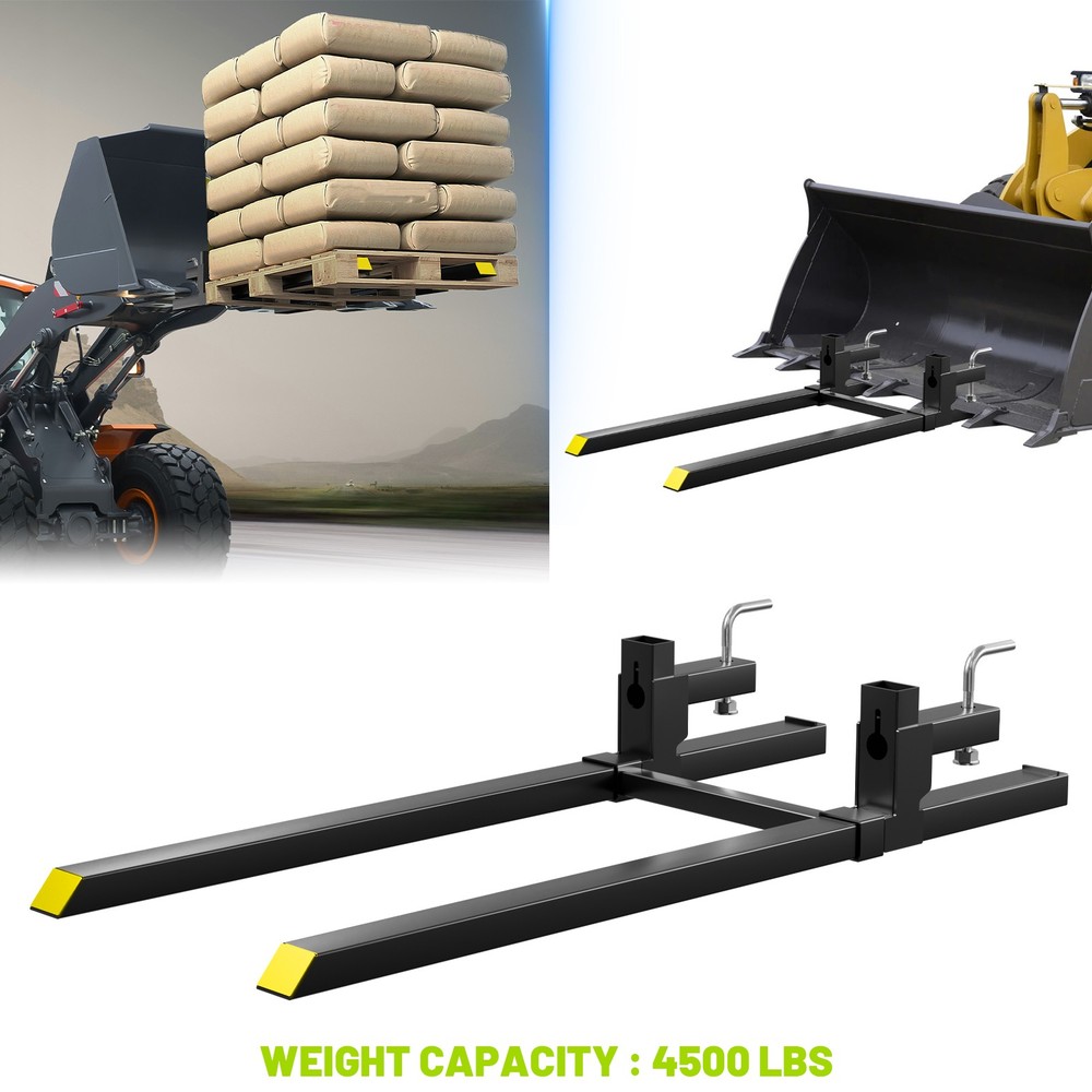 4500 LBS 60" Clamp W/ Adjustable Stabilizer Bar For Tractor Forks Loader Bucket