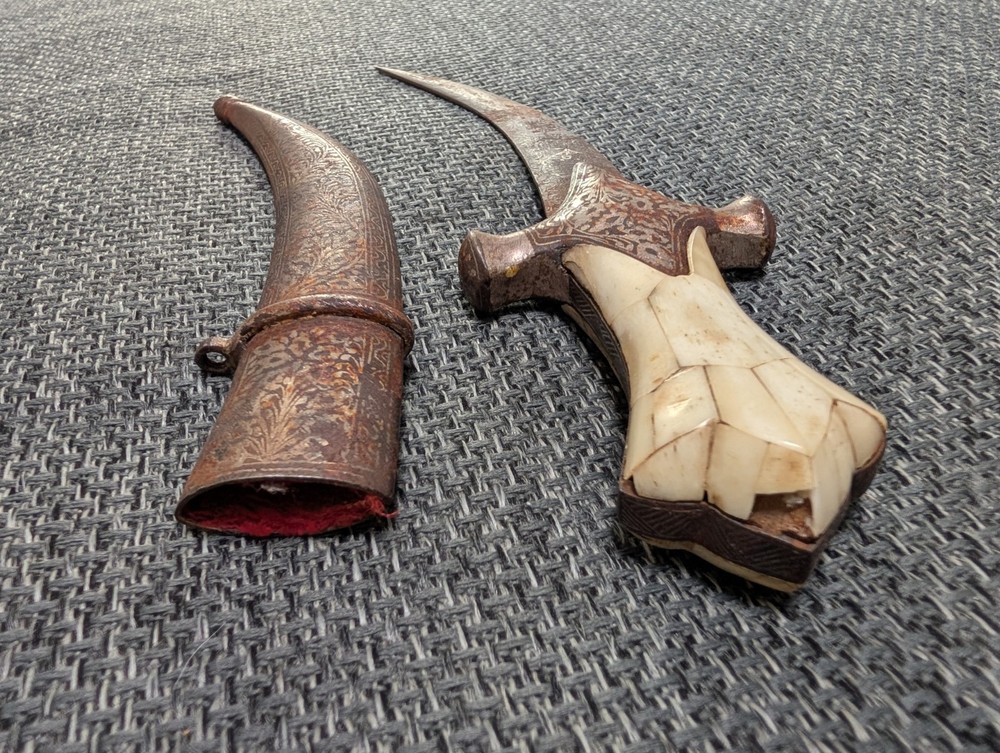 Vintage Indian Dagger with Bone Handle