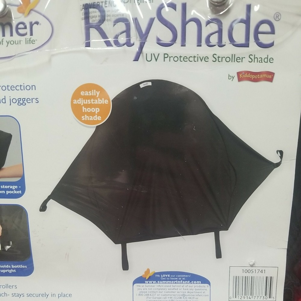 Summer Infant Rayshade UV Protective Stroller Shade Cover, Black Sunlight