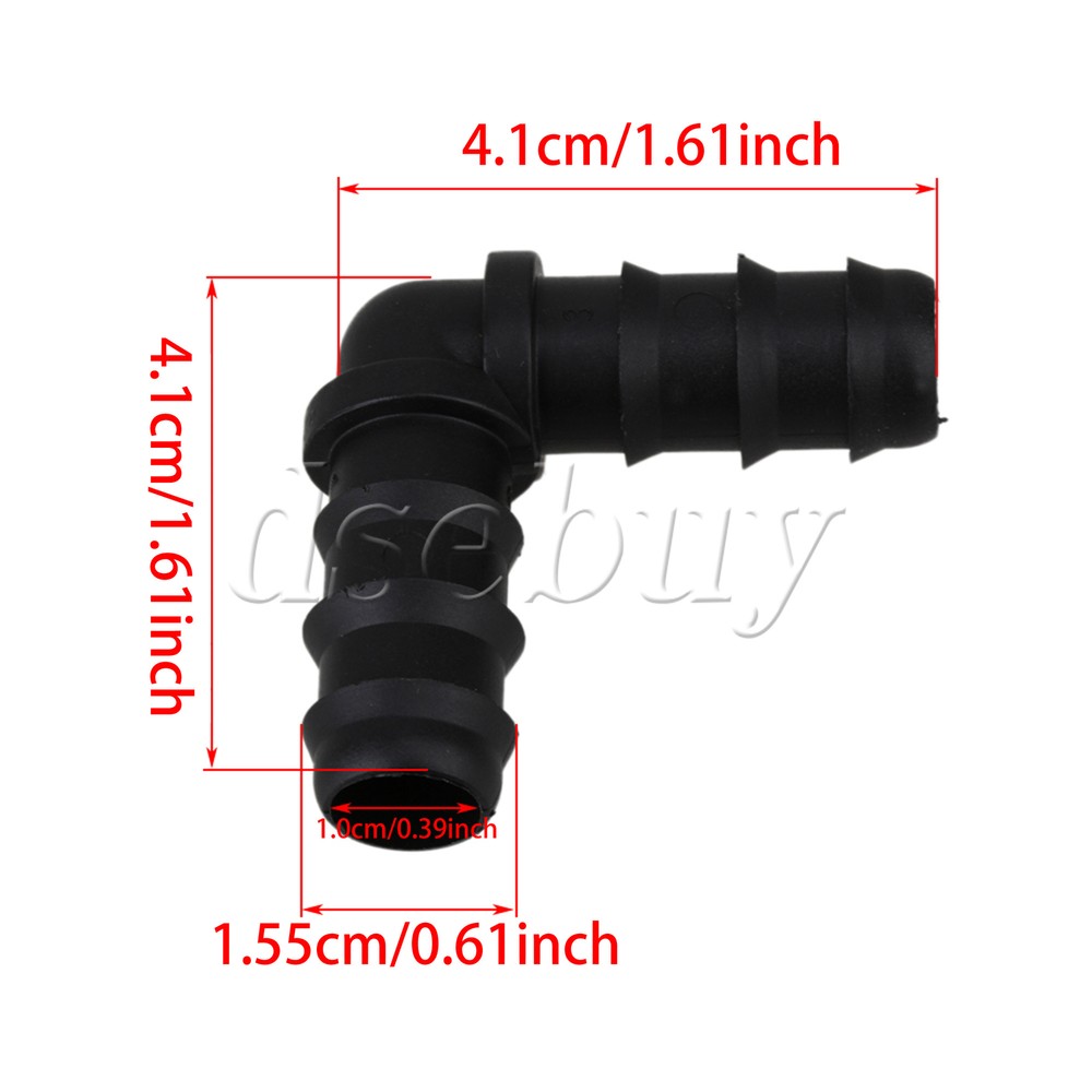 40 Pieces Plastic Barbed Elbow Connector Fitting Hydroponics Irrigation 15.5mm