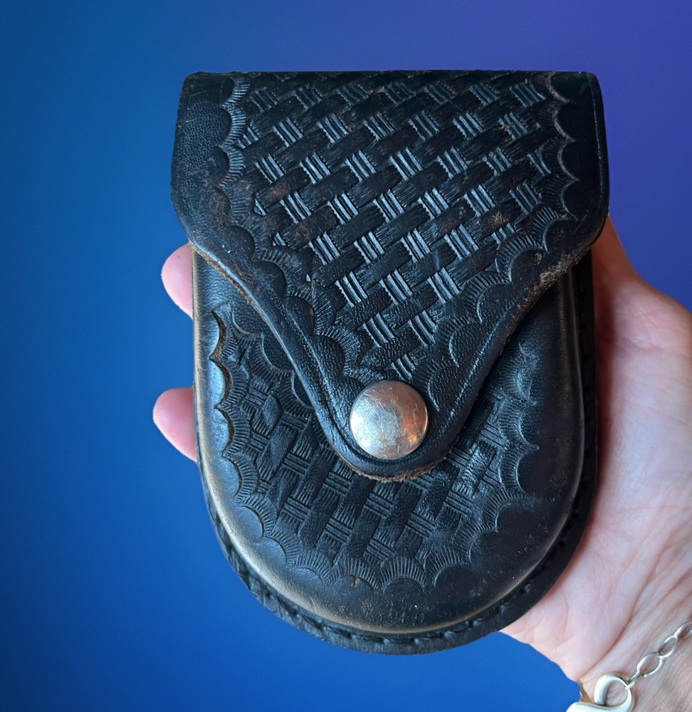 Jay-Pee Tooled Leather Handcuff Holder With Snap Closure