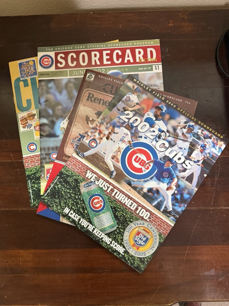 2000, 2002 MLB Chicago Cubs Program Scorecards