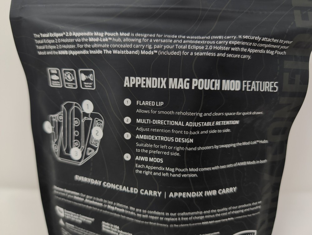 BLADE-TECH Total Eclipse 2.0 Appendix IWB Mag Pouch Mod Kit