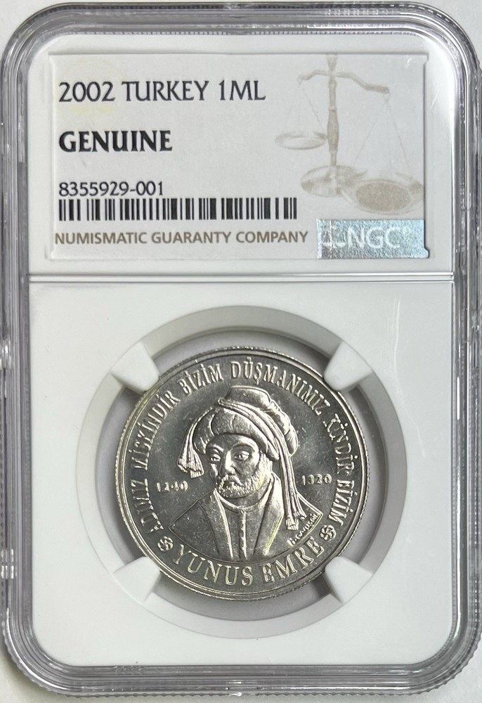2002 Turkey 1 ML NGC Genuine