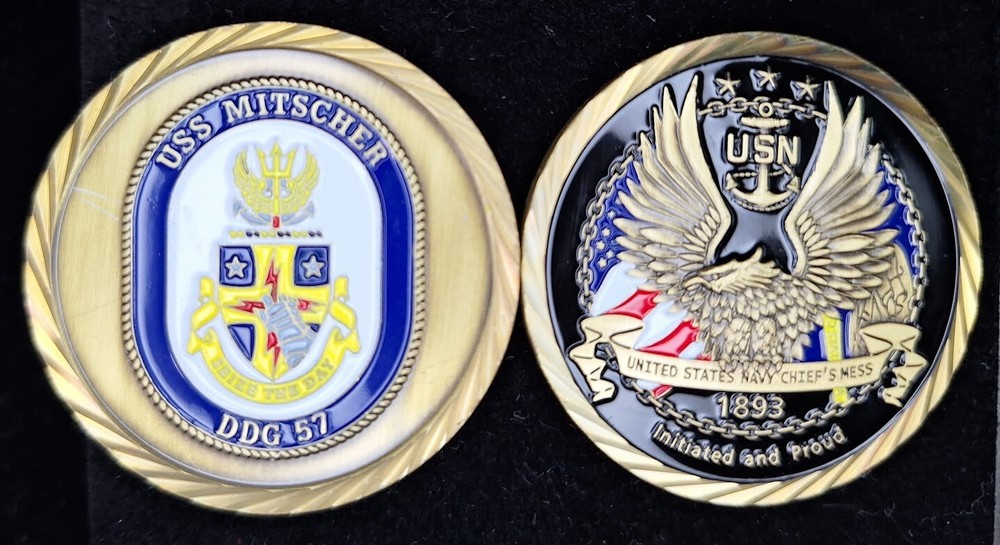 DDG-57 USS MITSCHER Chief's Mess - Navy Challenge Coin