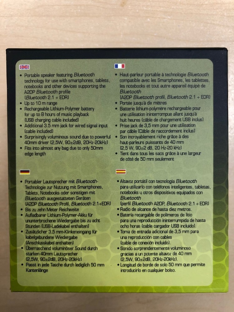 SnakeByte Powerful Wireless Mini Cube Speaker for Tablets, iPhone, Android