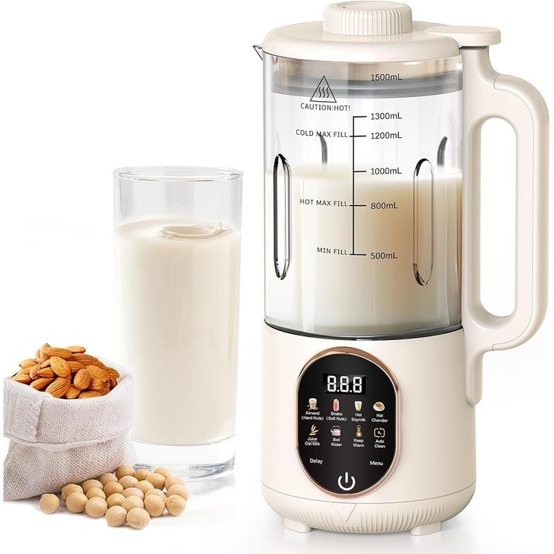 10 in 1 Automatic Nut Milk Maker Plant Based Milk Machine W/ Auto Clean Function