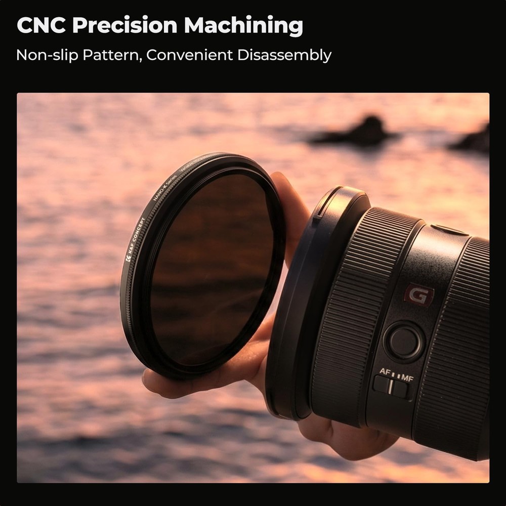 72mm Variable ND Lens Filter ND2-ND400 (1-9 Stops) 18 Multi-Layer Coatings Ad...