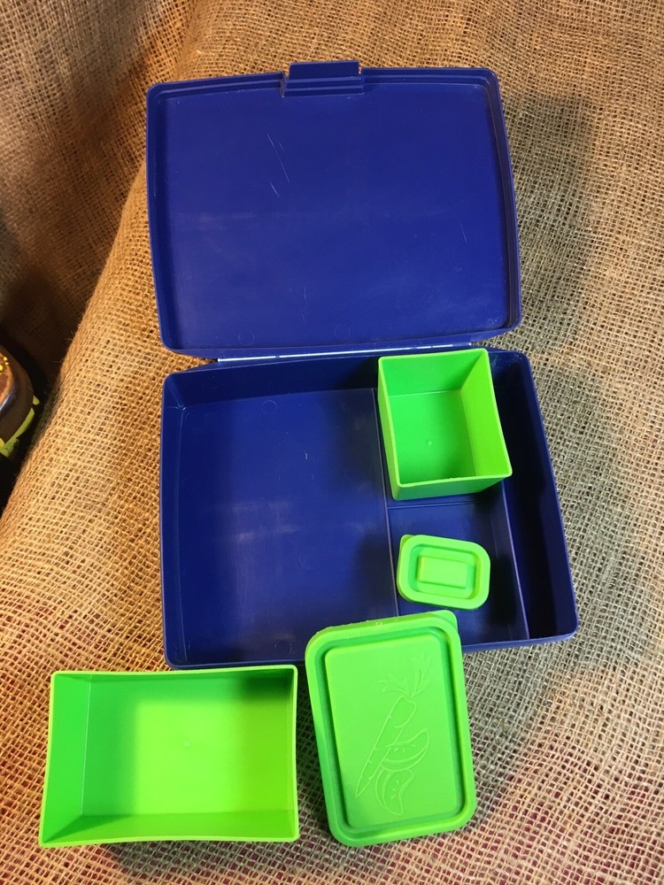 Blue Bento-Ware Laptop Lunches Lunch Box With Compartments