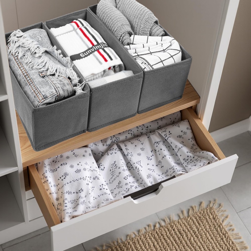 9-Pack Foldable Drawer Organizers Foldable Storage Bins – Clothing Drawer