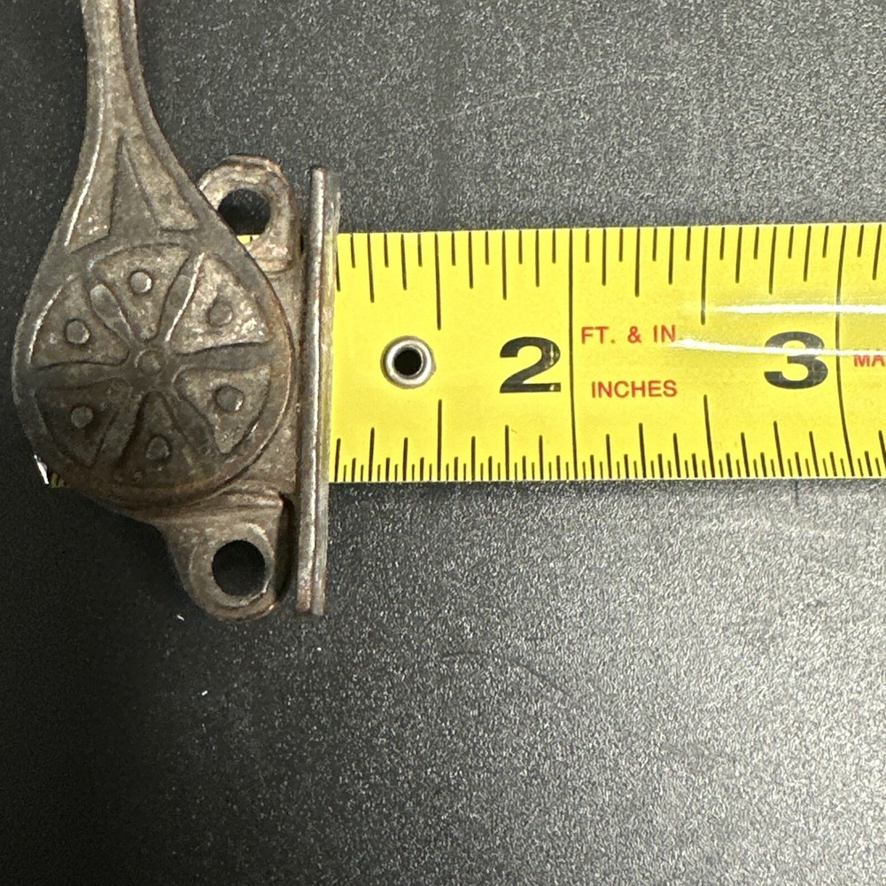 Antique Victorian Black Cast Iron Side Window Sash Lock