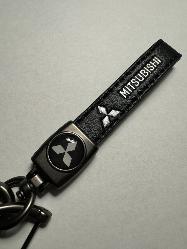Mitsubishi Genuine Leather Car Keychain