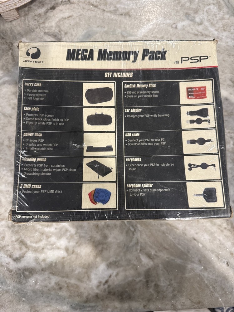 Joytech Mega Memory Pack for Psp W 256mb Sandisk Memory Stick 13 Accessories NEW