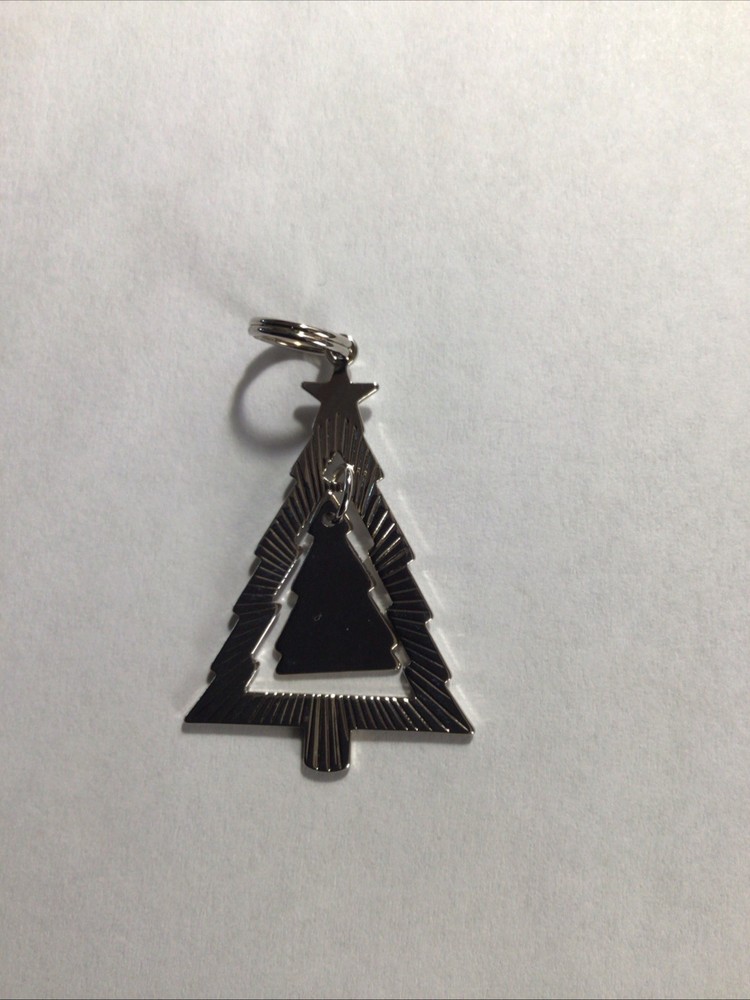 VINTAGE AVON CHRISTMAS TREE CHARM SILVERTONE
