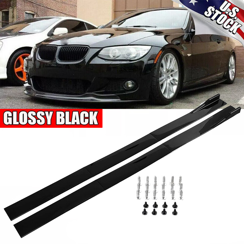 78.7" Side Skirts Rocker Panel Splitter For BMW E90 E92 E93 325i 335i 320i 328i