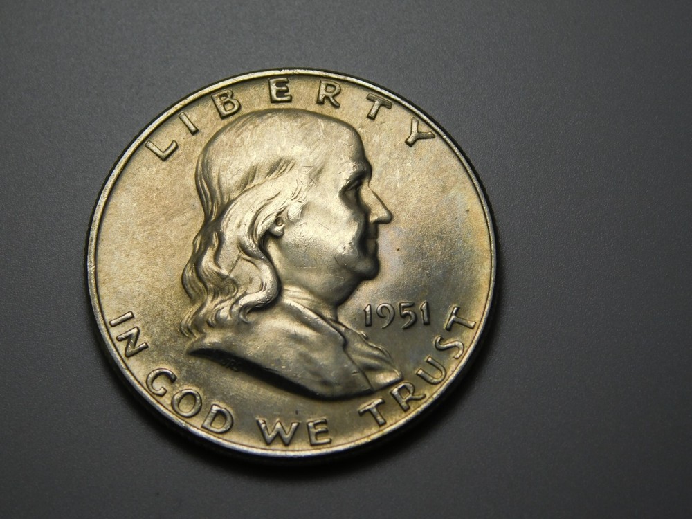 US COINS 1951 -D FRANKLIN SILVER COIN HALF DOLLAR