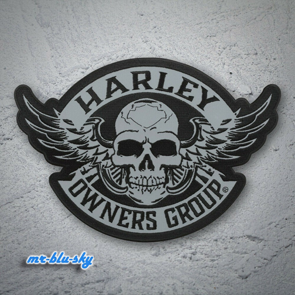 Small Reflective Winged Skull Patch ~ Harley Davidson Owners Group H.O.G.