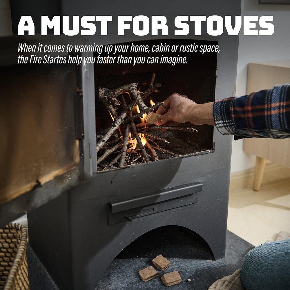 Fire Starter Squares (200 Pack) - Fire Starters for Fireplace, Gril... Fast Ship