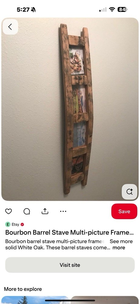 Bourbon Barrel Staves Picture Frame ￼