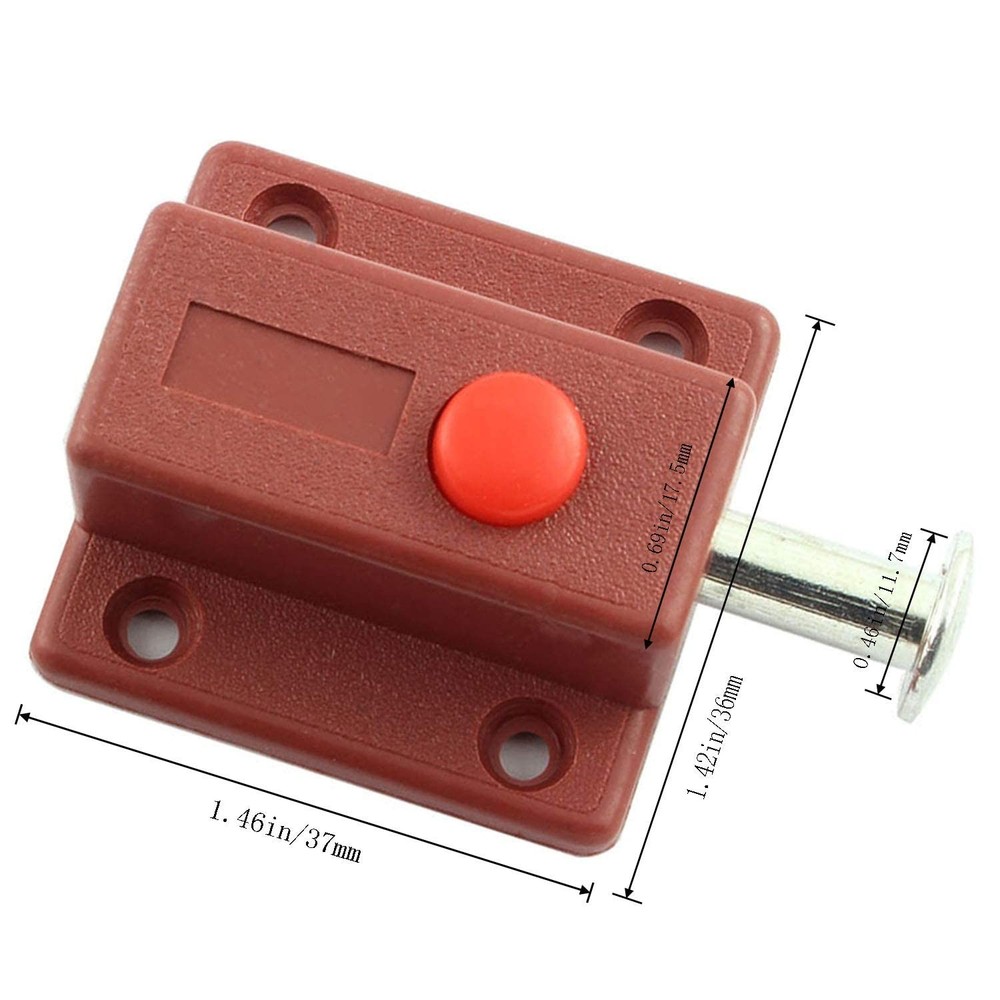 JCBIZ 6pcs Spring Loaded Press Button ABS Plastic Bolt Sliding Lock Barrel...