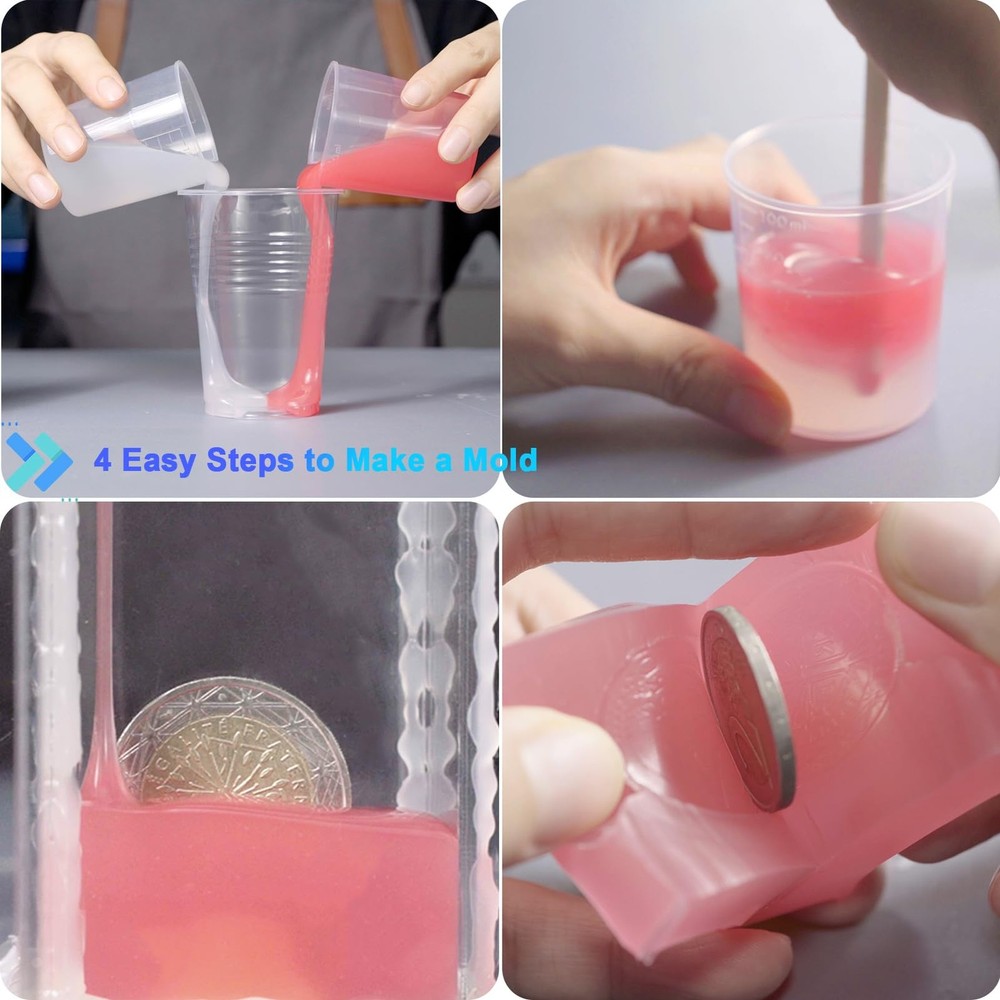 Silicone Mold Making Kit - Translucent 20A - Platinum Liquid Molds Making Sil...