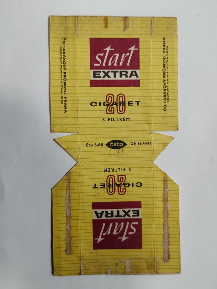 opened empty cigarette soft card pack-CZ-80 mm-start