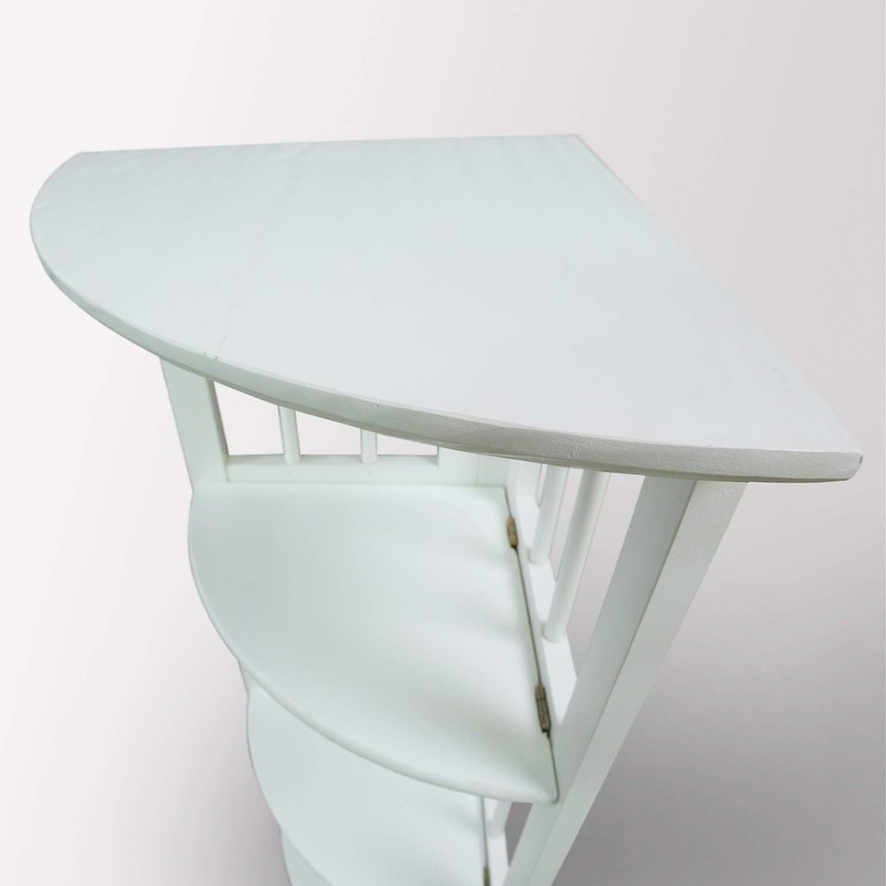 Casual Home 4-Shelf White Folding Corner Bookcase - Space-Saving Design