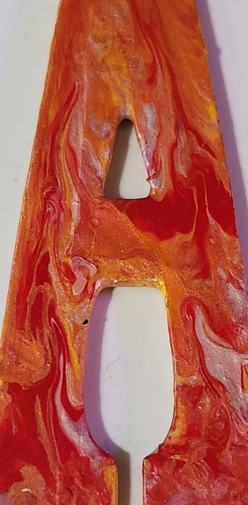 Unique Handpainted 4" Wood Letter "A"