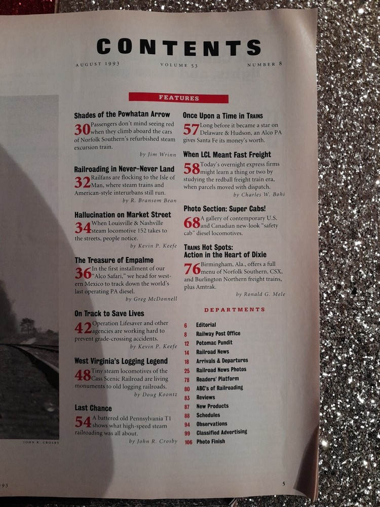 Trains Magazine Lot 1993 9 Issues