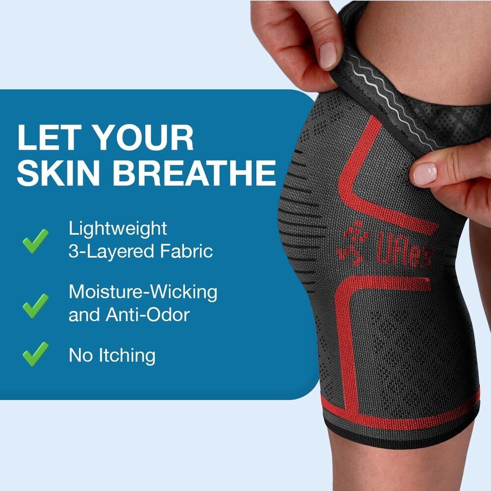 UFlex Knee Compression Sleeve Athletic Performance Support Recovery Large Sealed