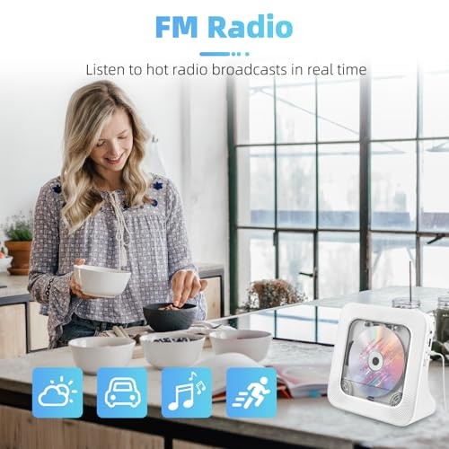 Vertical Aesthetic CD Player, Minimalist Desktop Disc Player with Bluetooth